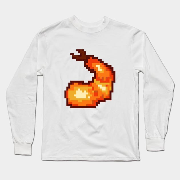 Shrimp/Ebi Pixel Art Long Sleeve T-Shirt by Neroaida